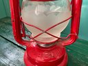 Lot 119-red Etched Globe  Antique China 601 Railroad Kerosene Lantern -