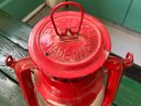 Lot 119-red Etched Globe  Antique China 601 Railroad Kerosene Lantern -
