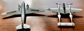 Lot 124- Two Vintage Built Model Airplanes - DC-3 & P-38
