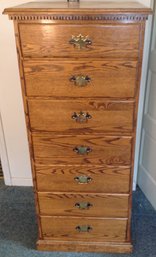 Lot 520BB - Beautiful Tall Oak Lingerie Cabinet - Made By Inmate At Medfield State Hospital