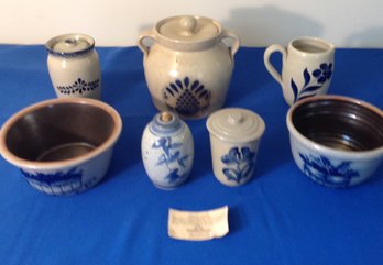 Lot 509BB - Salmon Falls Stoneware And Other Beautiful Pottery Pieces Blue Grey - Signed