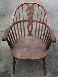 Lot 142- Sturdy Antique Spindle Back Oak Arm Chair