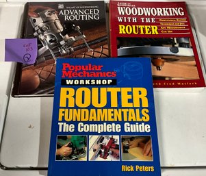 Lot 103 - 3 Books - Router Fundamentals Popular Mechanics - Woodworking Professional Router Techniques Jigs