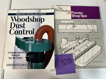 Lot 116 - 2 Books - Wookshop Dust Control - Woodturners Instruction Box - Sharpening System - Woodworking