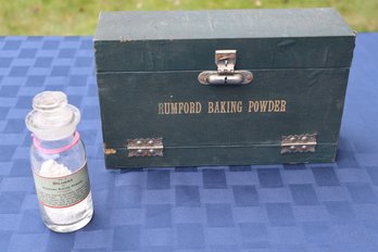 Lot 215 - Antique Rumford Baking Powder In Original Case With Glass Bottle - No 4 Dilvent