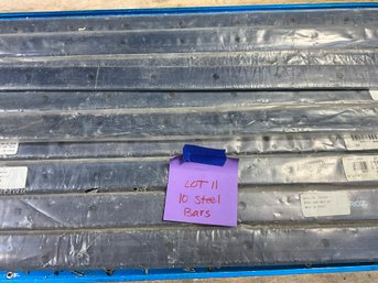Lot 11 - NEW: Total Of 10  Blue Steel Bars 24 - 36 - 54 Inch - Never Used - Workshop - Hand Tools
