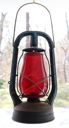Lot 116- Early 1900s Dietz Monarch Railroad Red Globe Kerosene Lantern Tubular