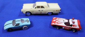 Lot 149-  1960-70 Vintage 3 Piece Car Toy Lot - HO - GT & - Aurora Ford- Lincoln Continental Motorific Car