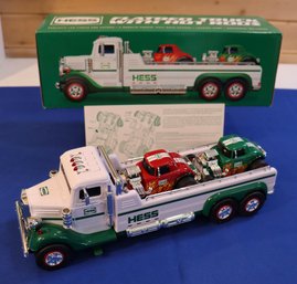 Lot 218 - Hess Toys Flatbed Truck With 2 Hot Rods- New In Original Box - 2022