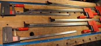 Lot 7A- Lot Of 6 Bessey Steel Bar Clamps -Uniklamp & K3-540 - Germany 19.5 Inches - Woodworkers, Workshop