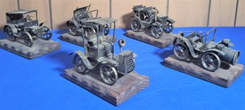 Lot 267B - 5 Vintage Lobecco Spain Metal Car Sculptures