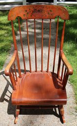 Lot 256- Nichols & Stone Co. Spindle Back Rocking Chair - Select Northern Hardwood Rocker