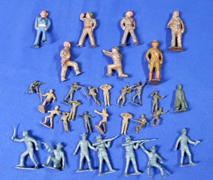 Lot 154- 1950-60s Vintage 30 Piece Metal Lead & Plastic Soldier Toy Lot - Civil War - Army