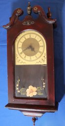 Lot 433- Twentieth Century Wood Wall Clock - Hand Painted