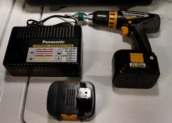 Lot 16 - Panasonic Drill And Driver EY6432  15.6V 2 Battery Packs -1 Universal Charger StationEY0230