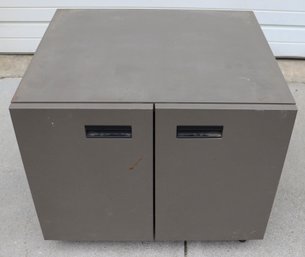 Lot 161- Vented Heavy Duty Commercial Gray Metal 2-door Cabinet On Wheels