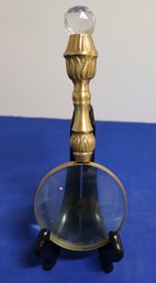 Lot 426- Heavy Brass Ornate Magnifying Glass