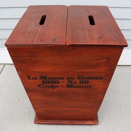 Lot 163- French La Maison Godbee 1956 No 89 Caisse Merlot Grape Box - Storage - Hamper - Very Unique!