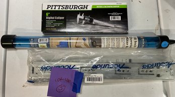 Lot 46 - Pittsburgh Digital Micrometer In Case - NEW: Accuride - Drawer Slides - Rockler Dovetail Mitre