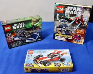 Lot 127- Factory Sealed Star Wars - Creator - Brickmaster - 3 Lego Kits - New Old Stock Toys