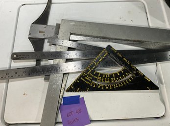 Lot 48 - Lot Of Metal Rulers Rules - Hand Tools -