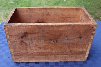 Lot 214 - Antique Crate - Heavy Duty Wooden Box - Dovetail Joints- Farmhouse Decor