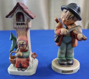 Lot 229- Hummel Goebel W. Germany - Worship & Little Fiddler Boy - Lot Of 2 Figurines - V Bee