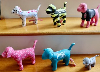 Lot CV72- Victoria's Secret Pink Collectible Dog Stuffed Animals - Lot Of 6