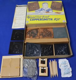 Lot 134- 1956 Official Boy Scout Coppersmith Copper Craft Kit In Original Box - Vintage Toy