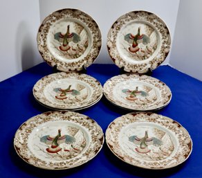 Lot 403- Wild Turkeys - Windsor Ware Plates - 8 Lot