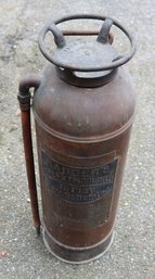 Lot 137- Antique Badger's Copper Fire Extinguisher - 25 Inches - Fireman Decor