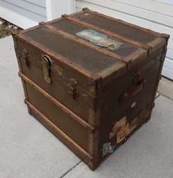 Lot 160- Early 1900's Overseas Steamer Travel Trunk - White Star Line - Titanic Era