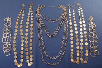 Lot 542 -7 Piece Gold Silver Costume Necklace Lot - Chico's - Coin