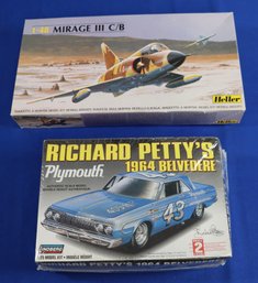 Lot 134- 2 Plastic Model  Lot - Richard Petty's '64 Belvedere & Mirage III C/b Jet