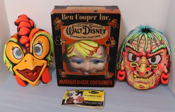 Lot 155- Ben Cooper Rare Halloween Masks - Walt Disney Productions Masquerade Costume Box - Stickers