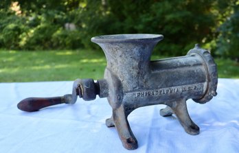 Lot 203- Hand Crank Meat Sausage Grinder - Enterprise Tinned Meat Chopper Co. No. 22 - Table Mount