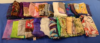 Lot 536 -  Accessories -Basket Of 25 Vintage Scarves Scarf - China - Japan - Italy -