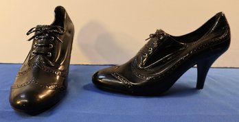 Lot 504 - Franco Sarto L-deer  Black  Lace-up Low Heeled Bootie Shoes - Size 8 M