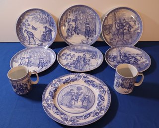 Lot 262- Spode Blue Room Collection Christmas 9 Piece Lot - England- Blue And White China