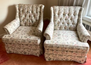 Lot 9- Pair Of 2 Fabulous Neutral Colors Upholstered Living Room Chairs