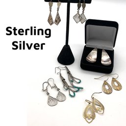 Lot 43- Sterling Silver Earring Lot - 7 Pairs