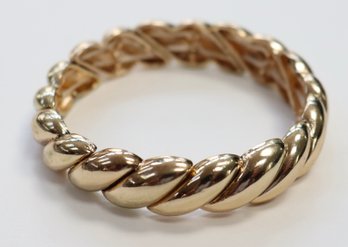 Lot CV35-  Gold Metal Twisted Swirl Bracelet - Nice Costume Jewelry