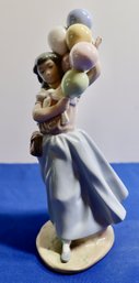 Lot 405- Lladro Girl With Balloons Porcelain Figurine - Spain