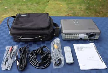 Lot 234 - Toshiba TLP-S30 Led Projector & Remote  - Case - Manuals