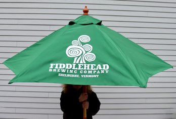 Lot 171- Fiddlehead Brewing Company Shelburne Vermont Green Advertising Patio Umbrella