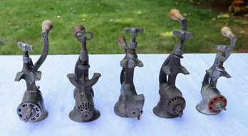 Lot 271 - Wooden Hand Crank Food / Choppers - Enterprise Co. Lot Of 5