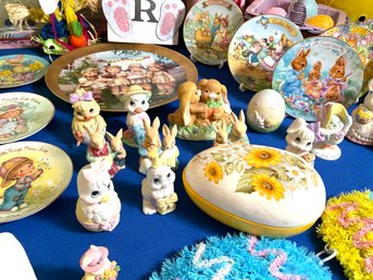 Lot 94- Hoppity Huge Easter Lot! Beatrice Potter Eggs Decor Musical Tree And More