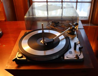 Lot 115- Vintage Dual Turntable Record Player Model 1019 - Wood Base & Cover