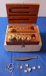 Lot 231- Early 1900's Christian Becker Druggist Scale / Weights In Wood Case