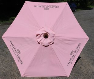 Lot 545 - Chateau Gassier Vineyard Wine Provence France Large 82 Inch Pink Patio Table Umbrella